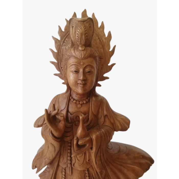 Ahşap El Oyması Quan Yin 60 Cm -55046-