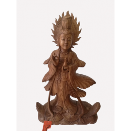 Ahşap El Oyması Quan Yin 60 Cm -55046-