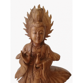 Ahşap El Oyması Quan Yin 60 Cm -55046-