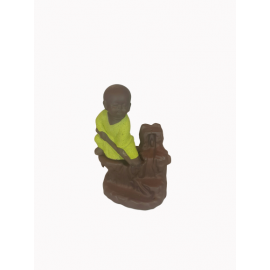 Resine Monk Akan Tütsülük (sarı) 11cm -56077-